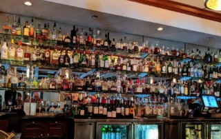 Fully stocked Main Bar at Bistro Mazzaluna
