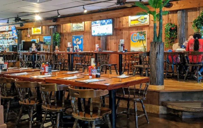 The dining room and stage area