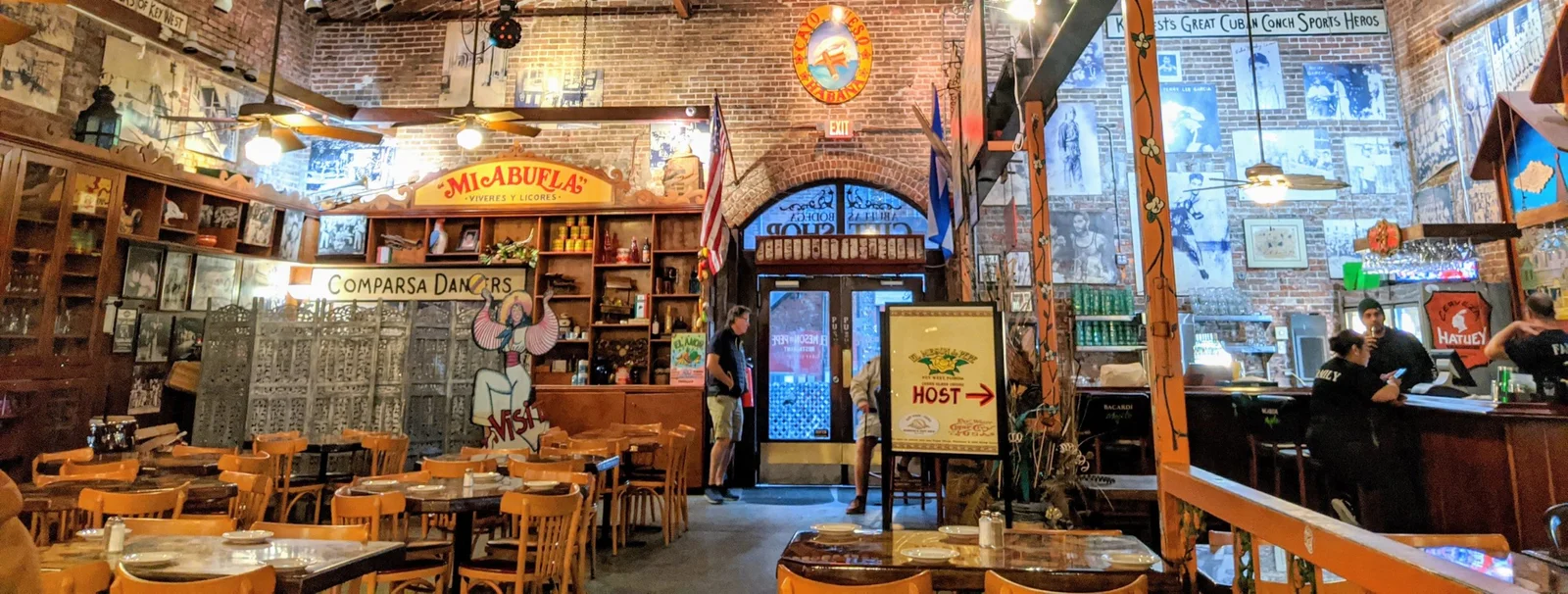 The dining room and bar area of the restaurant