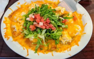 Crab Nachos covered in cheese