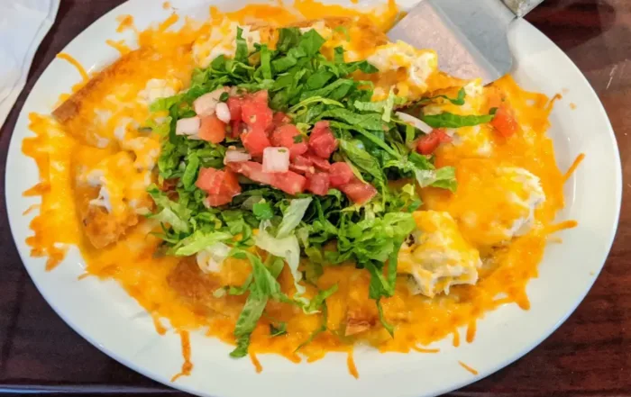 Crab Nachos covered in cheese