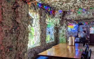 Walls coated in money