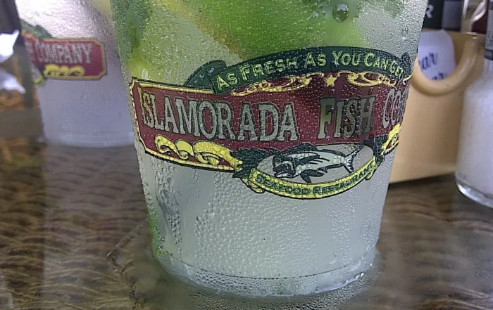 A Mojito Drink is a sweating cup