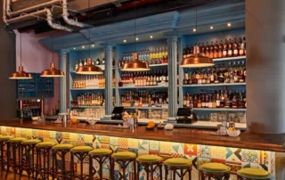 Fully stocked bar at Canita in Miami