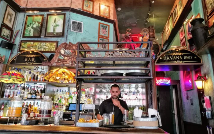 Bartender making a drink at Havana 1957