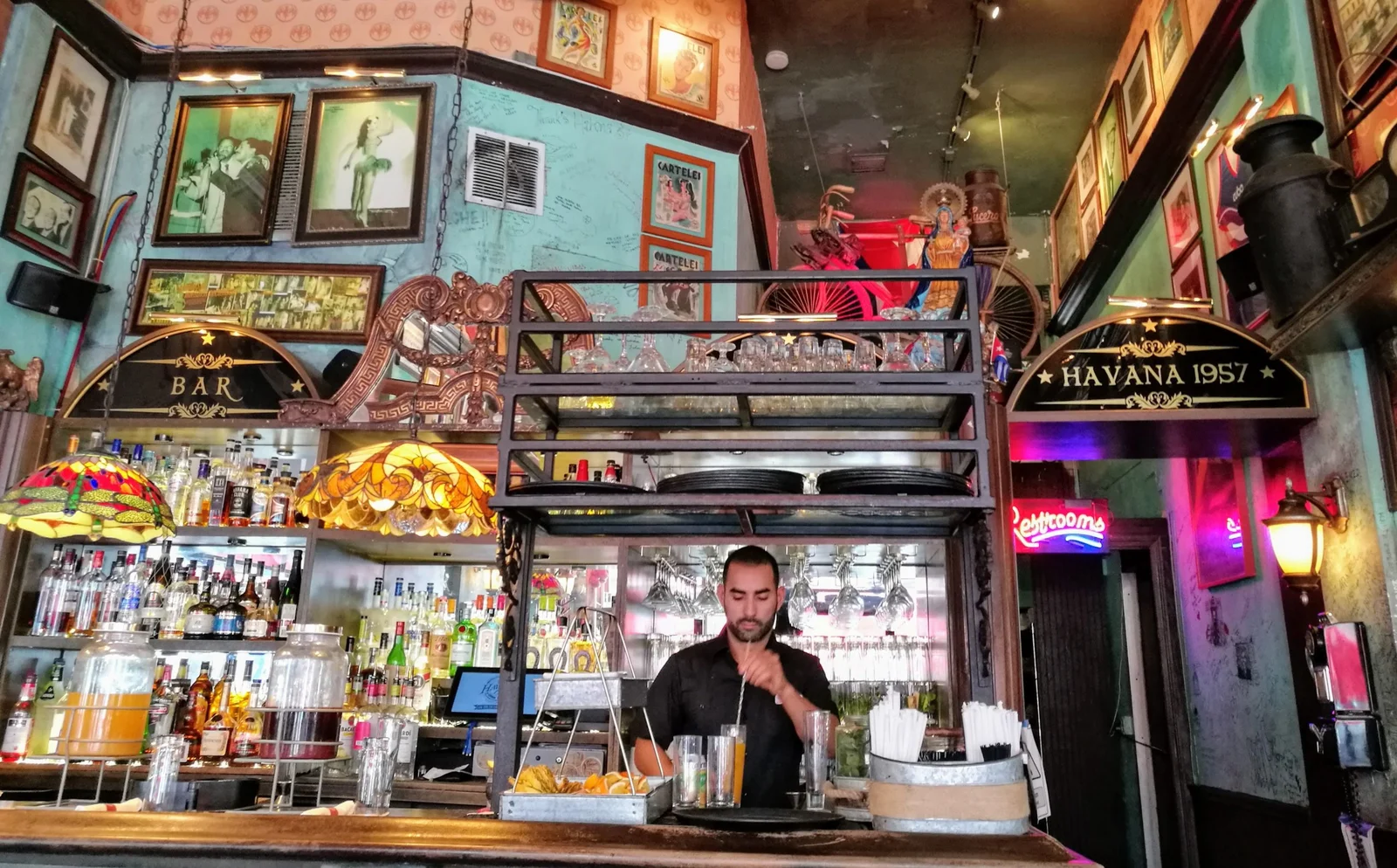 Bartender making a drink at Havana 1957
