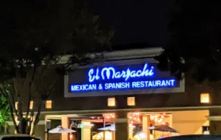 Blue El Mariachi sign on building