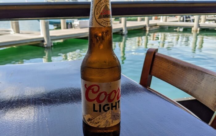 Cold Beer overlooking Marina