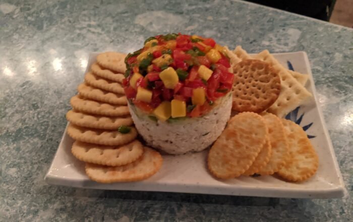Fish dip and crackers