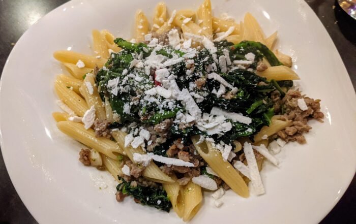 Pasta with brocoli rabe and sausage