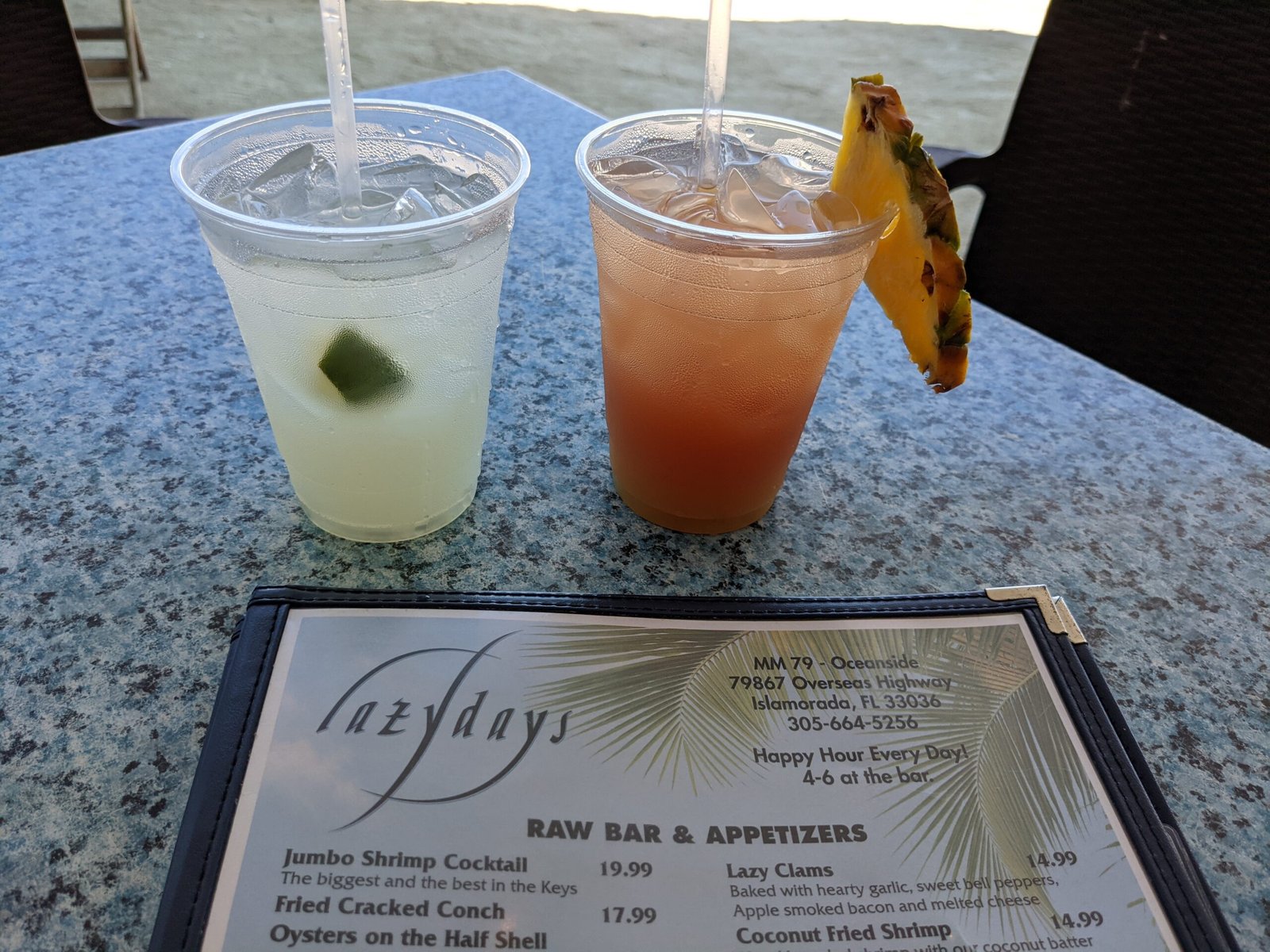 Drinks with ocean view