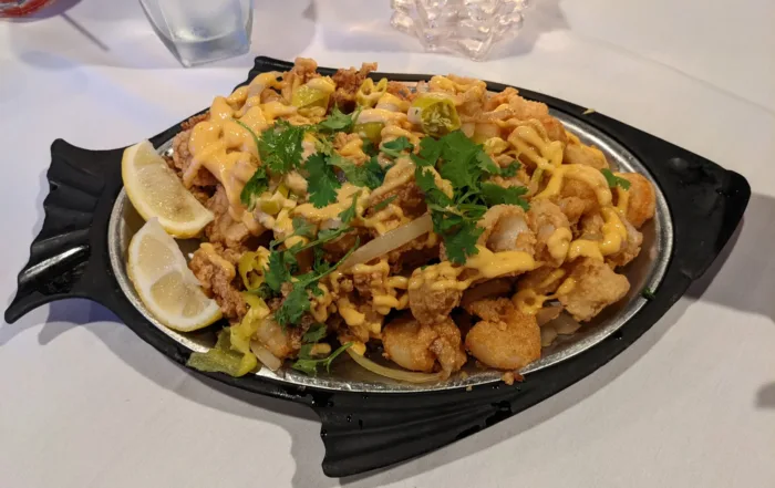 Fried Calamari, Shrimp and Vegetables