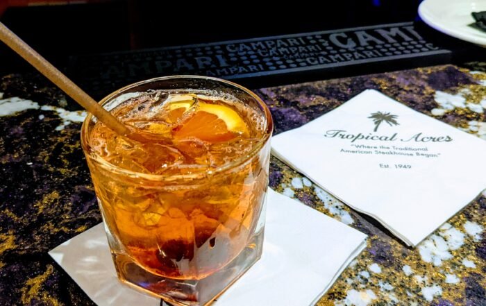 Rum and coke with bev nap