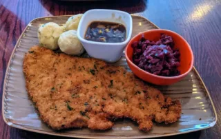 Pork Schnitzel Purple Saurkraut
