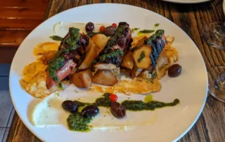 Grilled Octopus over Hummus