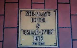 Plaque on floor of Norman's Tavern