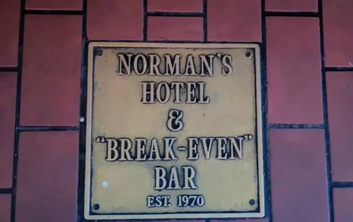 Plaque on floor of Norman's Tavern
