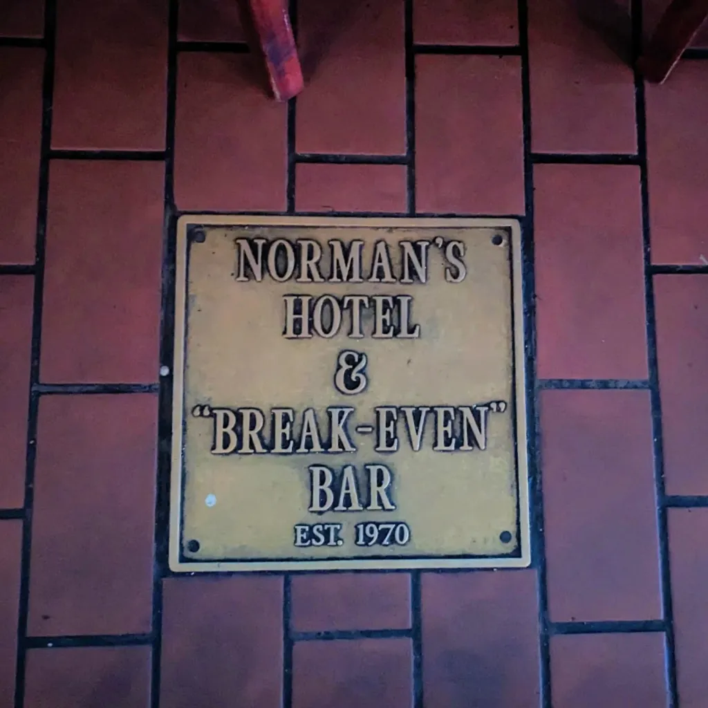 Plaque on floor of Norman's Tavern