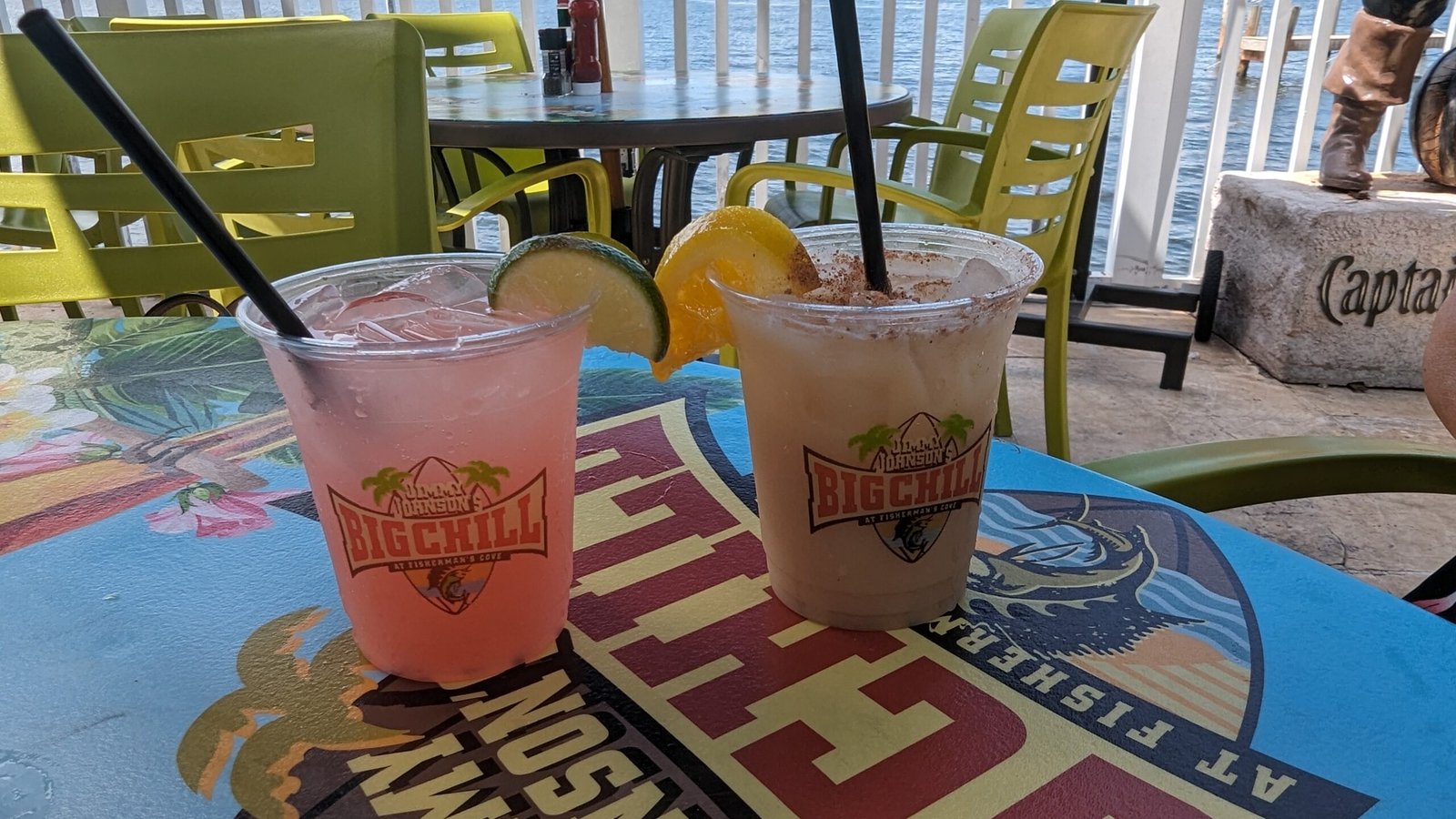 2 Cold Drinks overlooking the bay