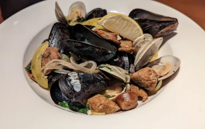 Mixed Clams and Mussels in a white wine sauce