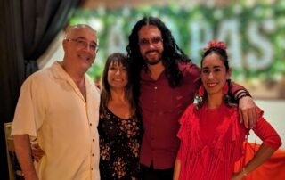 Dan and Doris with dancer and singer at Eatapas