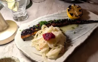 Grilled Octopus with pickled onions