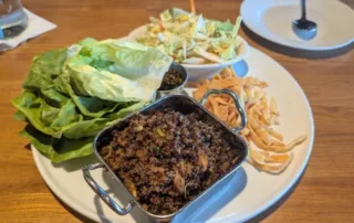 Quinoa lettuce wrap with coleslaw