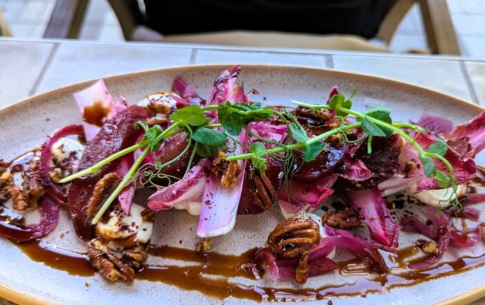 Endive Salad with goat cheese and Candied Walnuts