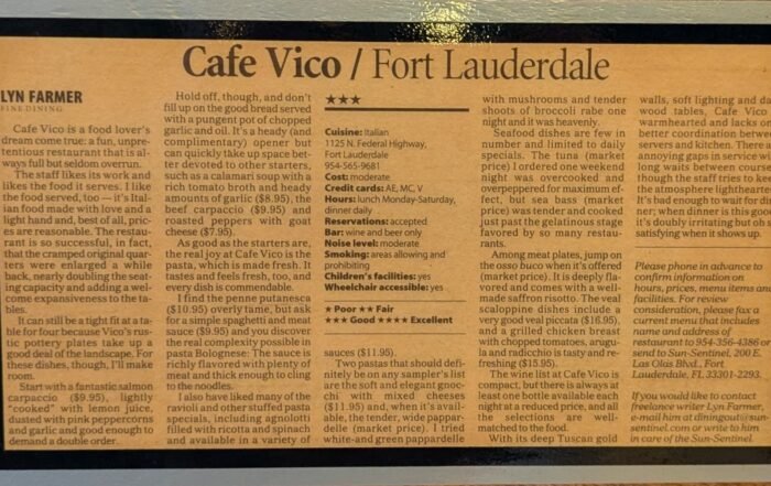 Sun Sentinal Review 2001