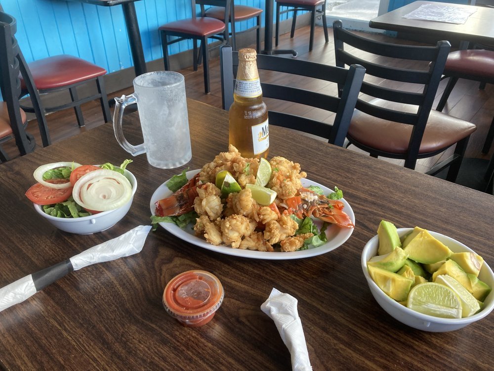 Fried Lobster and a Modelo Beer