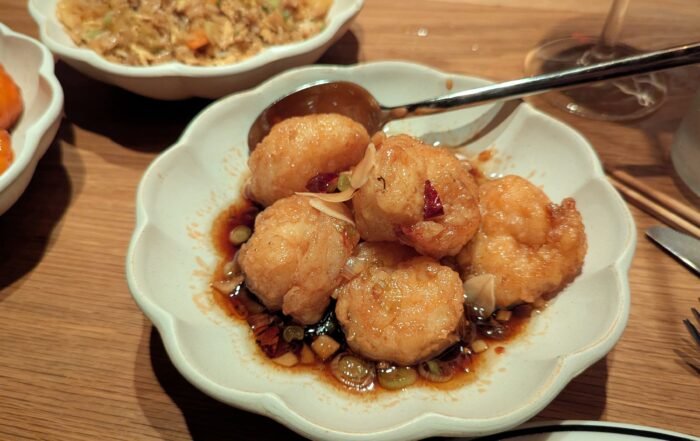 9 spiced prawn in a bowl