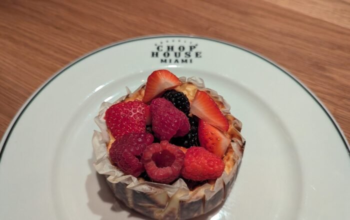 Cheesecake topped with fresh berries