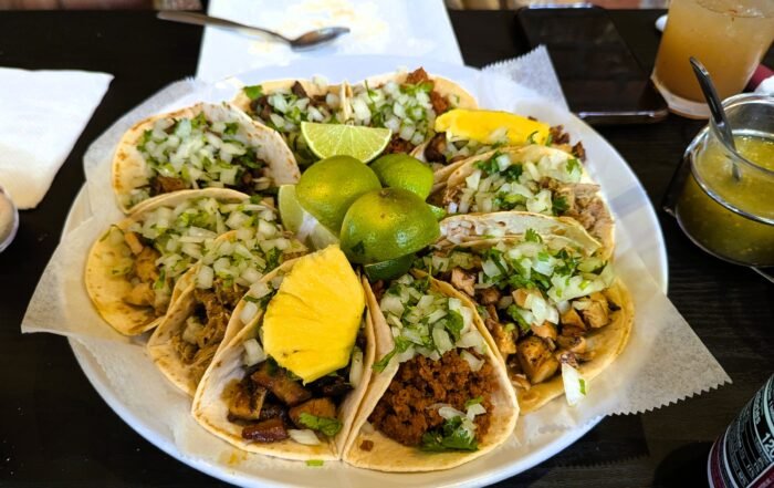 10 Assorted Tacos on a plate