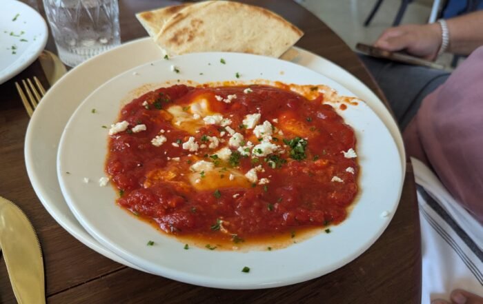 Poached Eggs in a tomato Sauce
