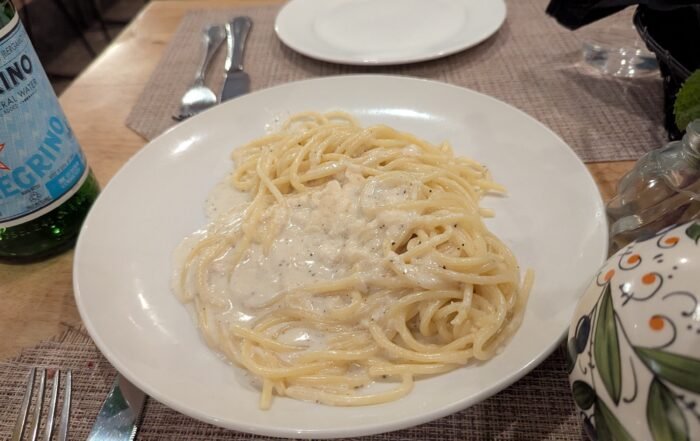 Pasta in a parmasian sauce
