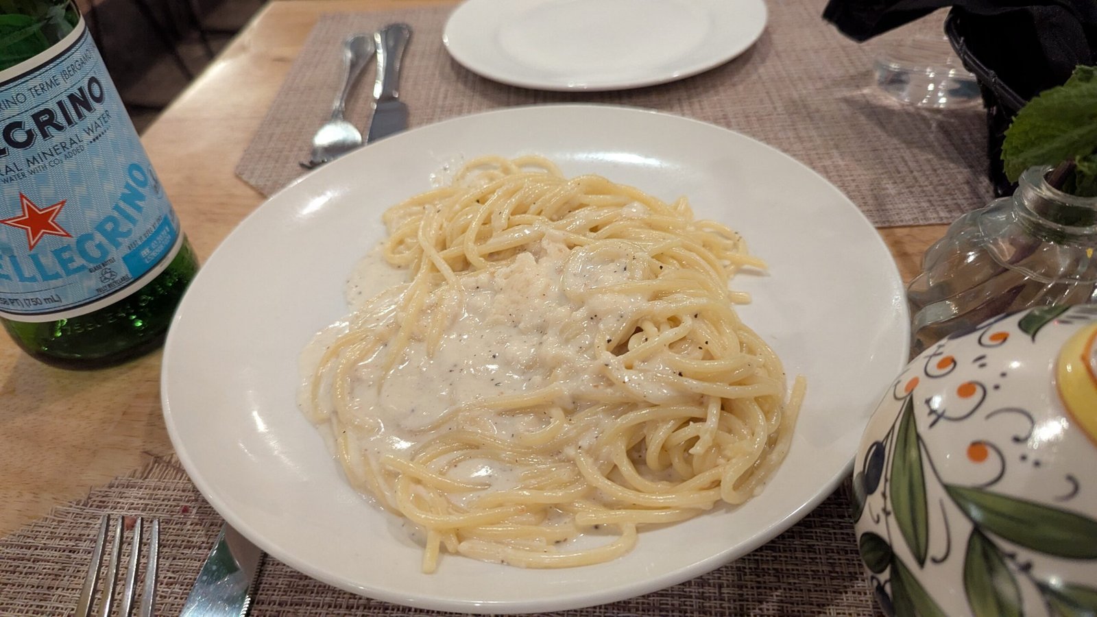 Pasta in a parmasian sauce