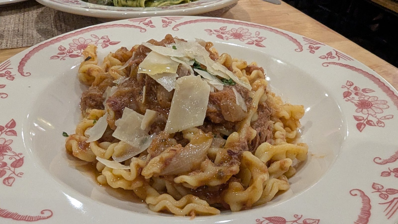 Pasta Topped with a meatsauce