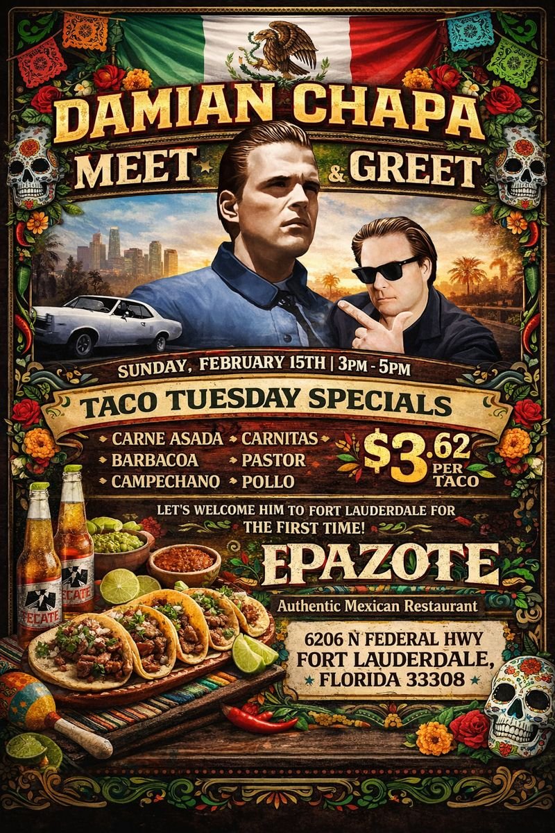 Damian Chapa Meet and greet flyer.