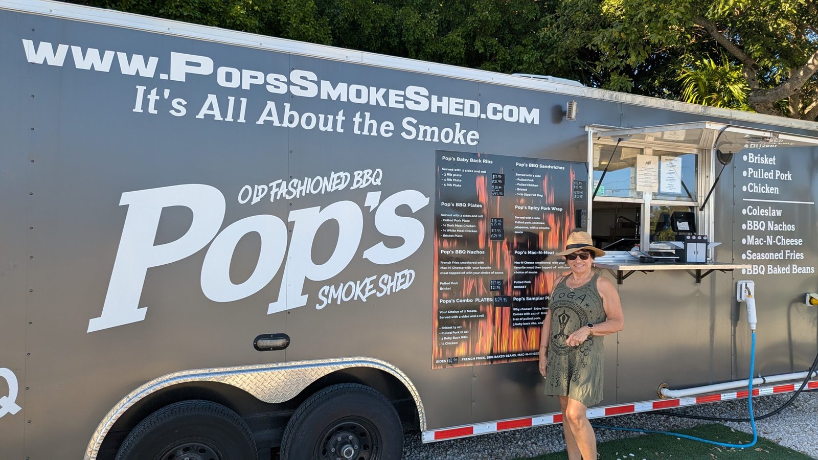 Doris in front of Pop's Truck