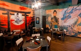 The decor in the restaurant