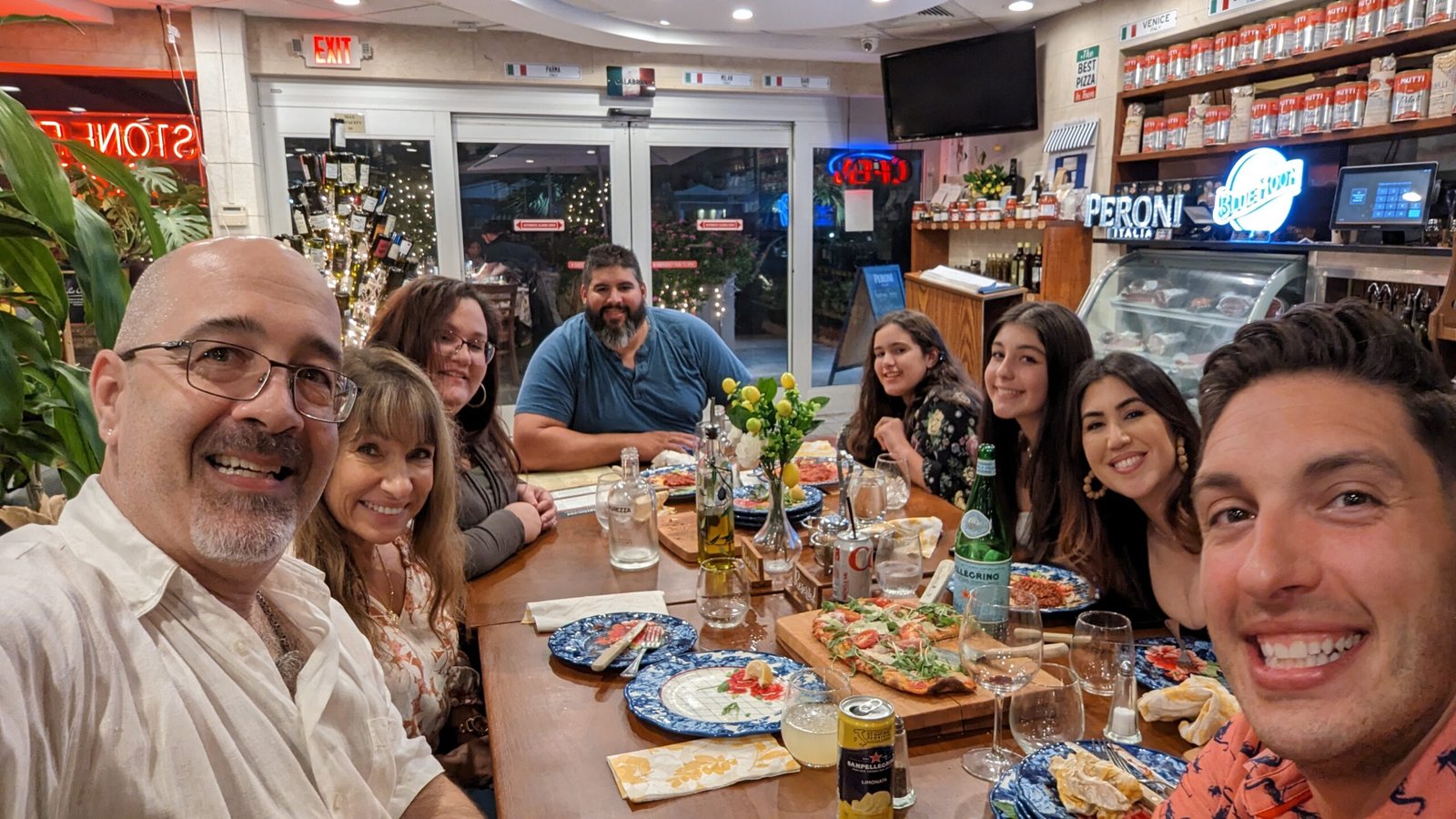 Family gathering at restaurant