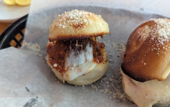 Meatball Slider on Garlic Knot